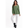 image:imageANRABESS Oversized Long Sleeve Shirts for Women Off the Shoulder Sweatshirt Loose V Neck Tunic Tops High Low Sweater 2026Green
