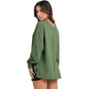 image:imageANRABESS Oversized Long Sleeve Shirts for Women Off the Shoulder Sweatshirt Loose V Neck Tunic Tops High Low Sweater 2026Green