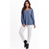 image:imageANRABESS Oversized Long Sleeve Shirts for Women Off the Shoulder Sweatshirt Loose V Neck Tunic Tops High Low Sweater 2026Grey Blue