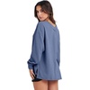 image:imageANRABESS Oversized Long Sleeve Shirts for Women Off the Shoulder Sweatshirt Loose V Neck Tunic Tops High Low Sweater 2026Grey Blue