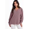 image:imageANRABESS Oversized Long Sleeve Shirts for Women Off the Shoulder Sweatshirt Loose V Neck Tunic Tops High Low Sweater 2026Light Purple