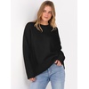 image:imageANRABESS Sweaters for Women 2026 Fall Long Sleeve Casual Loose Fit Knitted High Low Hem Basic Pullover Sweater TopsBlack