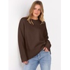 image:imageANRABESS Sweaters for Women 2026 Fall Long Sleeve Casual Loose Fit Knitted High Low Hem Basic Pullover Sweater TopsCoffee
