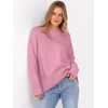 image:imageANRABESS Sweaters for Women 2026 Fall Long Sleeve Casual Loose Fit Knitted High Low Hem Basic Pullover Sweater TopsCoral Pink