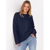 image:imageANRABESS Sweaters for Women 2026 Fall Long Sleeve Casual Loose Fit Knitted High Low Hem Basic Pullover Sweater TopsNavy Blue