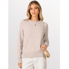 image:imageANRABESS Sweaters for Women 2026 Long Sleeve Crewneck Loose Fit Lightweight Knit Basic Fall Sweater OutfitsAlmond