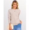 image:imageANRABESS Sweaters for Women 2026 Long Sleeve Crewneck Loose Fit Lightweight Knit Basic Fall Sweater OutfitsAlmond