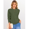 image:imageANRABESS Sweaters for Women 2026 Long Sleeve Crewneck Loose Fit Lightweight Knit Basic Fall Sweater OutfitsArmy Green