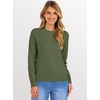 image:imageANRABESS Sweaters for Women 2026 Long Sleeve Crewneck Loose Fit Lightweight Knit Basic Fall Sweater OutfitsArmy Green