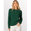 image:imageANRABESS Sweaters for Women 2026 Long Sleeve Crewneck Loose Fit Lightweight Knit Basic Fall Sweater OutfitsGreen