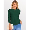 image:imageANRABESS Sweaters for Women 2026 Long Sleeve Crewneck Loose Fit Lightweight Knit Basic Fall Sweater OutfitsGreen