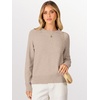 image:imageANRABESS Sweaters for Women 2026 Long Sleeve Crewneck Loose Fit Lightweight Knit Basic Fall Sweater OutfitsTan