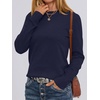 image:imageANRABESS Sweaters for Women Long Sleeve Lightweight Crewneck Soft Basic Knit Loose Fit Pullover Top 2026 Fall Trendy OutfitsNavy