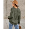 image:imageANRABESS Sweaters for Women Oversized Cable Knit Fall Long Sleeve Crewneck Casual Pullover Sweater Tops 2026 Winter OutfitsArmy Green