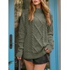 image:imageANRABESS Sweaters for Women Oversized Cable Knit Fall Long Sleeve Crewneck Casual Pullover Sweater Tops 2026 Winter OutfitsArmy Green