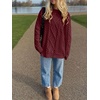 image:imageANRABESS Sweaters for Women Oversized Cable Knit Fall Long Sleeve Crewneck Casual Pullover Sweater Tops 2026 Winter OutfitsBright Burgundy