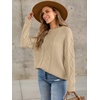 image:imageANRABESS Sweaters for Women Oversized Cable Knit Fall Long Sleeve Crewneck Casual Pullover Sweater Tops 2026 Winter OutfitsDark Apricot