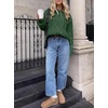 image:imageANRABESS Sweaters for Women Oversized Cable Knit Fall Long Sleeve Crewneck Casual Pullover Sweater Tops 2026 Winter OutfitsDeep Green