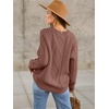 image:imageANRABESS Sweaters for Women Oversized Cable Knit Fall Long Sleeve Crewneck Casual Pullover Sweater Tops 2026 Winter OutfitsOrange