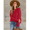 image:imageANRABESS Sweaters for Women Oversized Cable Knit Fall Long Sleeve Crewneck Casual Pullover Sweater Tops 2026 Winter OutfitsRed