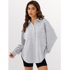 image:imageANRABESS Sweatshirt for Women Oversized Casual Long Sleeve Side Slit Button Lapel Polo Pullover Tunic Tops 2026 Fall OutfitsGrey