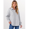 image:imageANRABESS Sweatshirt for Women Oversized Casual Long Sleeve Side Slit Button Lapel Polo Pullover Tunic Tops 2026 Fall OutfitsGrey
