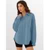 image:imageANRABESS Sweatshirt for Women Oversized Casual Long Sleeve Side Slit Button Lapel Polo Pullover Tunic Tops 2026 Fall OutfitsLight Blue