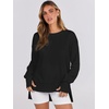 image:imageANRABESS Sweatshirts for Women 2026 Fall Long Sleeve Shirts Oversized Crewneck Lightweight Side Split Casual Pullover TopsBlack