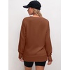 image:imageANRABESS Sweatshirts for Women 2026 Fall Long Sleeve Shirts Oversized Crewneck Lightweight Side Split Casual Pullover TopsBurnt Brown