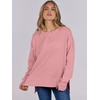 image:imageANRABESS Sweatshirts for Women 2026 Fall Long Sleeve Shirts Oversized Crewneck Lightweight Side Split Casual Pullover TopsCoral Pink