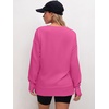 image:imageANRABESS Sweatshirts for Women 2026 Fall Long Sleeve Shirts Oversized Crewneck Lightweight Side Split Casual Pullover TopsHot Pink