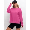 image:imageANRABESS Sweatshirts for Women 2026 Fall Long Sleeve Shirts Oversized Crewneck Lightweight Side Split Casual Pullover TopsHot Pink