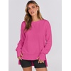 image:imageANRABESS Sweatshirts for Women 2026 Fall Long Sleeve Shirts Oversized Crewneck Lightweight Side Split Casual Pullover TopsHot Pink