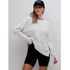 image:imageANRABESS Sweatshirts for Women 2026 Fall Long Sleeve Shirts Oversized Crewneck Lightweight Side Split Casual Pullover TopsLight Grey