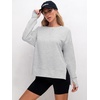 image:imageANRABESS Sweatshirts for Women 2026 Fall Long Sleeve Shirts Oversized Crewneck Lightweight Side Split Casual Pullover TopsLight Grey