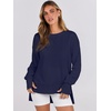 image:imageANRABESS Sweatshirts for Women 2026 Fall Long Sleeve Shirts Oversized Crewneck Lightweight Side Split Casual Pullover TopsNavy Blue