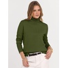 image:imageANRABESS Turtleneck Sweaters for Women Long Sleeve Dressy Casual Soft Knitted Button Pullover Tops 2026 Fall Winter ClothesArmy Green