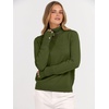 image:imageANRABESS Turtleneck Sweaters for Women Long Sleeve Dressy Casual Soft Knitted Button Pullover Tops 2026 Fall Winter ClothesArmy Green