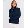 image:imageANRABESS Turtleneck Sweaters for Women Long Sleeve Dressy Casual Soft Knitted Button Pullover Tops 2026 Fall Winter ClothesNavy Blue