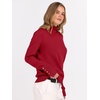 image:imageANRABESS Turtleneck Sweaters for Women Long Sleeve Dressy Casual Soft Knitted Button Pullover Tops 2026 Fall Winter ClothesRed