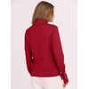 image:imageANRABESS Turtleneck Sweaters for Women Long Sleeve Dressy Casual Soft Knitted Button Pullover Tops 2026 Fall Winter ClothesRed