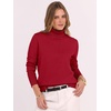 image:imageANRABESS Turtleneck Sweaters for Women Long Sleeve Dressy Casual Soft Knitted Button Pullover Tops 2026 Fall Winter ClothesRed