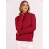 image:imageANRABESS Turtleneck Sweaters for Women Long Sleeve Dressy Casual Soft Knitted Button Pullover Tops 2026 Fall Winter ClothesRed