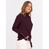 image:imageANRABESS Turtleneck Sweaters for Women Long Sleeve Dressy Casual Soft Knitted Button Pullover Tops 2026 Fall Winter ClothesWine Red