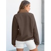 image:imageANRABESS Women Fuzzy Fleece Pullover Sherpa Sweatshirt  Long Sleeve Button Down Warm Soft Color Block Jackets with PocketsBrown
