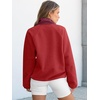 image:imageANRABESS Women Fuzzy Fleece Pullover Sherpa Sweatshirt  Long Sleeve Button Down Warm Soft Color Block Jackets with PocketsRed