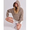 image:imageANRABESS Women Hoodies Oversized Fleece Long Sleeve Comfy Casual Basic Pullover Sweatshirts 2026 Fall Outfits Y2K ClothesLight Khaki
