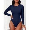 image:imageANRABESS Women Long Sleeve Bodysuits UPF 50  Sun Protection Soft Stretchy Crew Neck Slim Fit Body Suit Top Spring Fall Casual Vacation amp Work Office Everyday WearNavy Blue