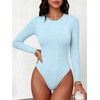 image:imageANRABESS Women Long Sleeve Bodysuits UPF 50  Sun Protection Soft Stretchy Crew Neck Slim Fit Body Suit Top Spring Fall Casual Vacation amp Work Office Everyday WearBlue