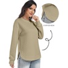 image:imageANRABESS Women Long Sleeve Quilted Pattern Sweatshirt  Lightweight Fleece Hoodie Loose Fit Crewneck Diamond Pullover TopsSoft Casual for DailySchoolOfficeFall amp WinterKhaki